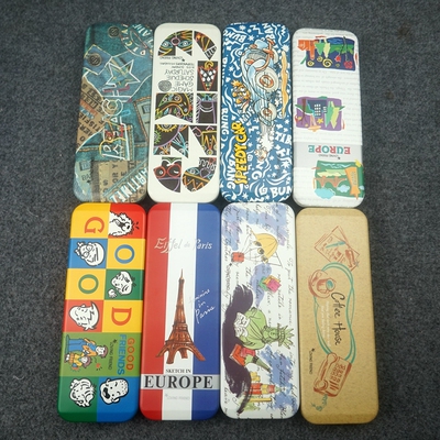 静音双层韩国马口铁文具盒