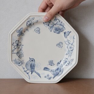 法式中古风陶瓷餐盘高颜值古典青花系 蛋糕盘子复古下午茶西餐盘