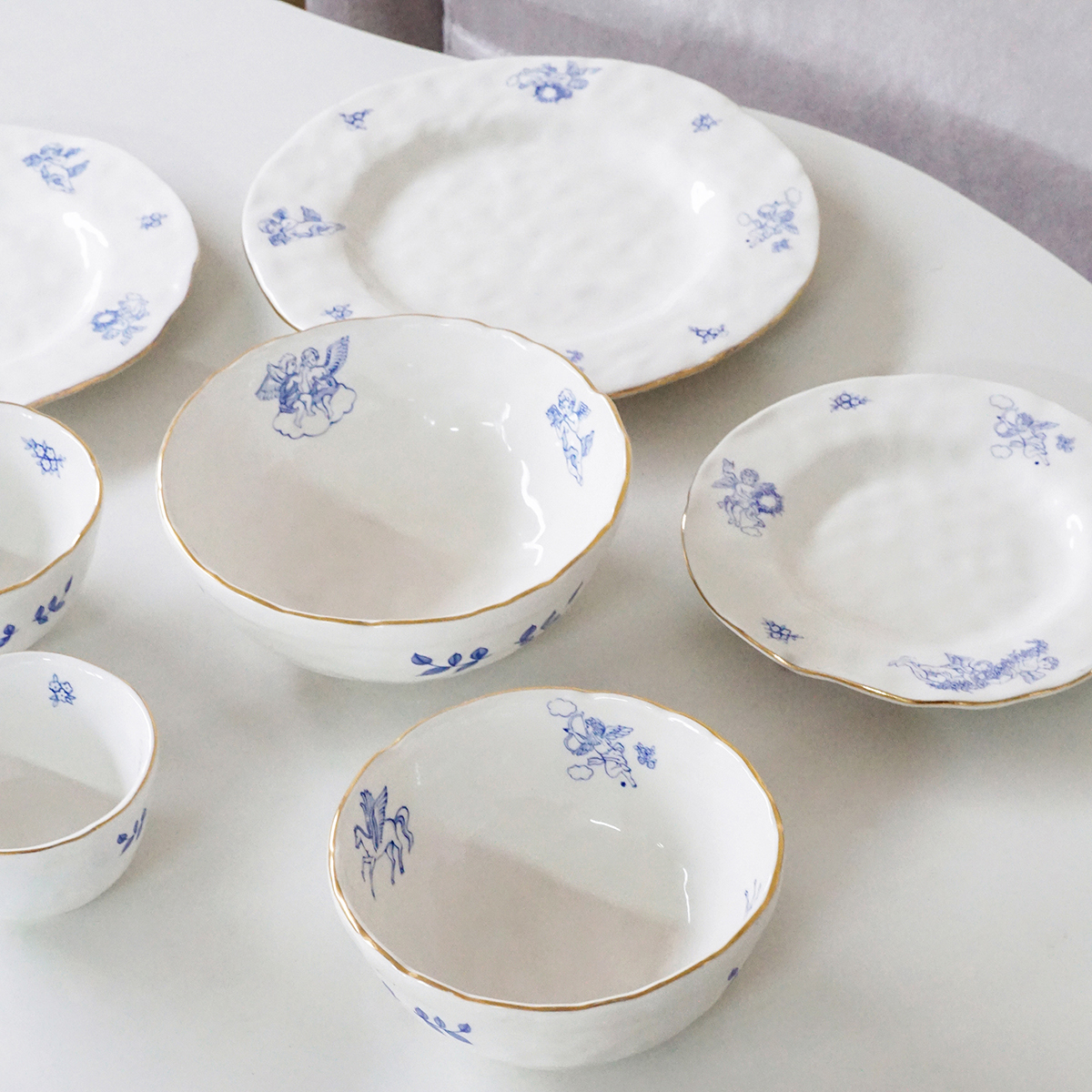 家用金边手捏手作碗饭碗餐具大号日式拉面碗陶瓷汤碗中式精致小碗