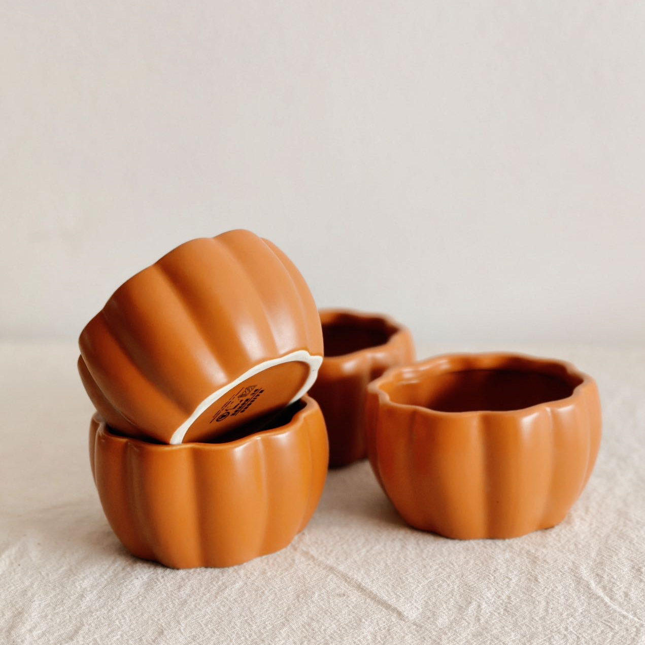 ezicok南瓜碗带盖炖盅蒸蛋碗家用陶瓷小碗颜值可爱烤碗儿童饭碗