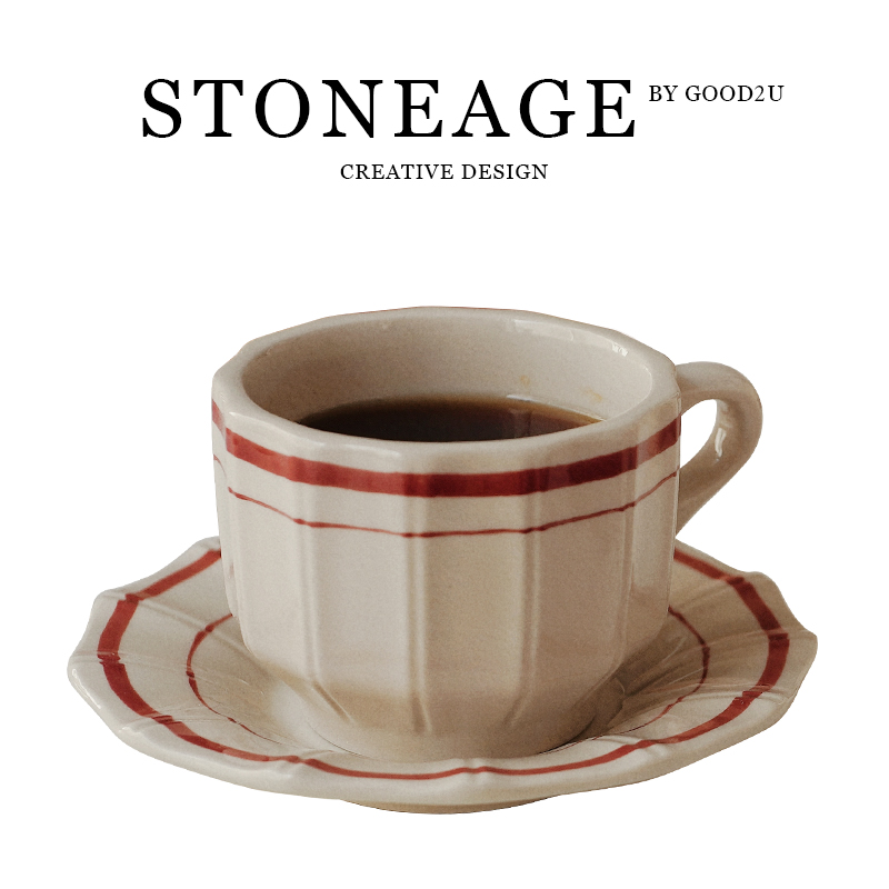 复古设计师款咖啡杯美式田园风杯子小众设计感高颜值釉下彩餐具