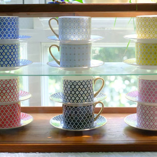 景德镇描金骨瓷咖啡杯套装高档精致下午茶杯碟情侣对杯陶瓷杯具