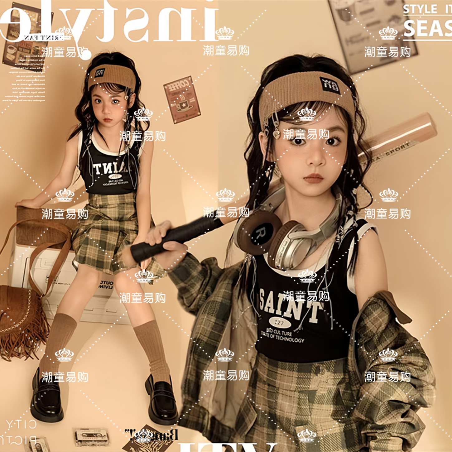 女童复古写真潮童舞台走秀演出服