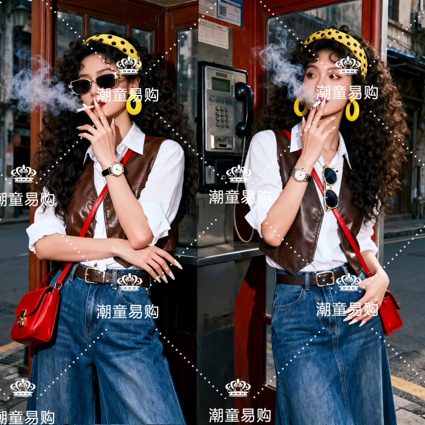 2026新款女复古港风8090年代怀旧个性摄影写真街拍潮服亲子装酷飒