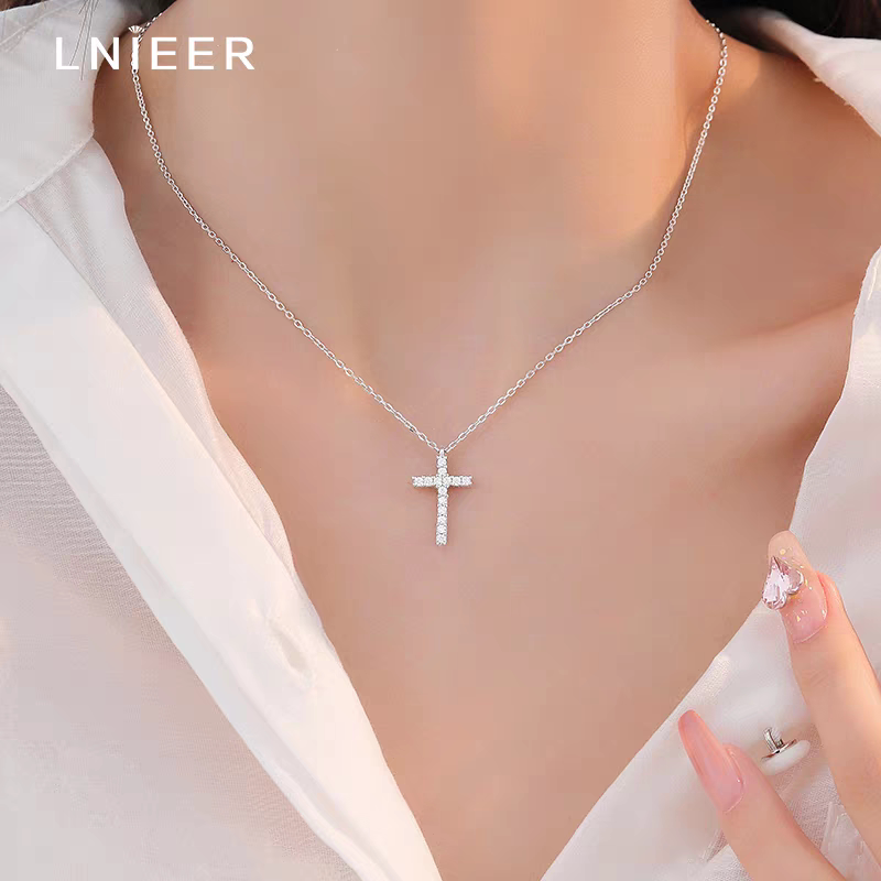 999纯银小十字架项链女轻奢小众高级气质百搭锁骨链不掉色颈链
