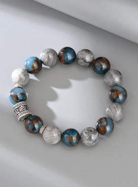 999纯银手链男款高级感六字箴言转运珠男士手串保平安生日礼物