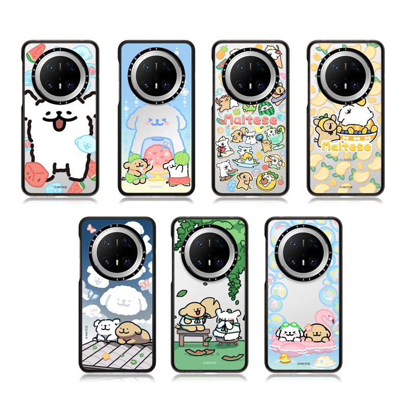 CASE联名线条小狗第二弹夏日缤纷贴纸小狗柠檬西瓜适用于华为mate60镜面60pro＋卡通70pro