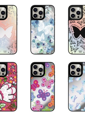 CASE联名幻彩蝴蝶蓝色蝴蝶适用iPhone17ProMax壳苹果16Pro 15plus 14 13 12磁吸MagSafe保护套华强北C家壳