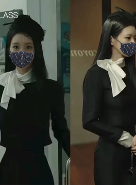 黑色修身西装套装蝴蝶结衬衣包臀裙夏娃徐睿知明星同款简约小西服