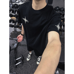 T恤男夏季 2026新款 美式 高街字母刺绣短袖 上衣 宽松重磅纯棉情侣装