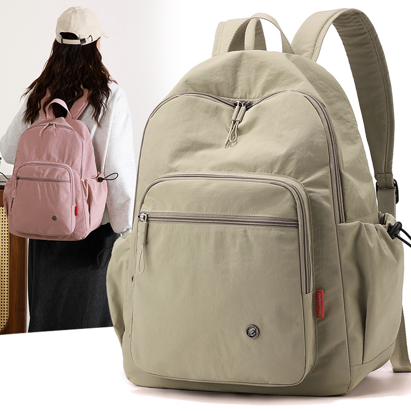 2025新款英伦风双肩包女轻便防水尼龙通勤书包大容量多口袋小背包