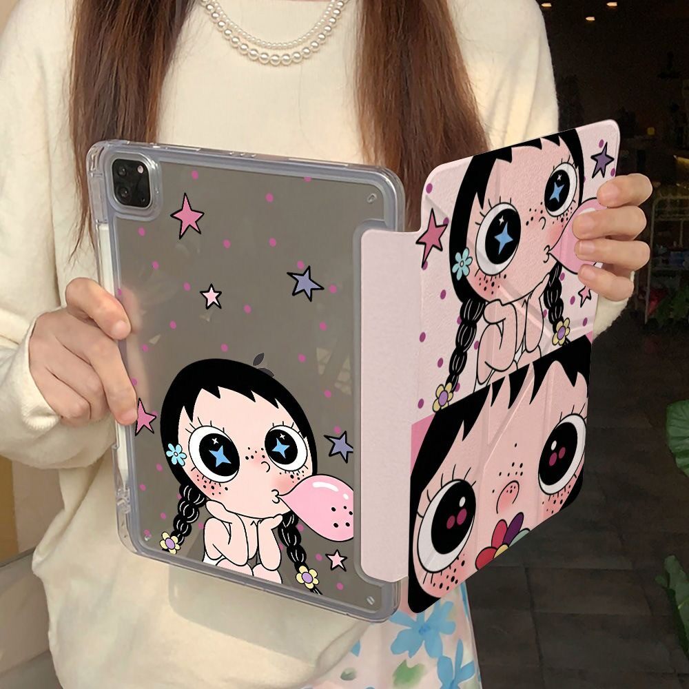 吹泡泡的小玉Y+三折iPad2026保护套新款Air8/7/6适用第10代苹果iPad11保护壳10.9平板Pro11寸mini7防摔亚克力