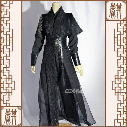 麒麟古风原创设计黑色cos服墨燃cos服古装二哈和他的白猫师尊劲装