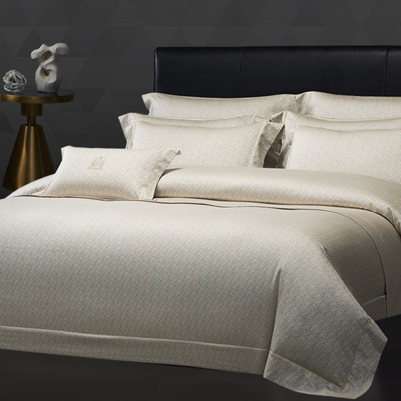 MINE/寐2025新款密码100支长绒棉色织提花四件套纯棉全棉被套床单