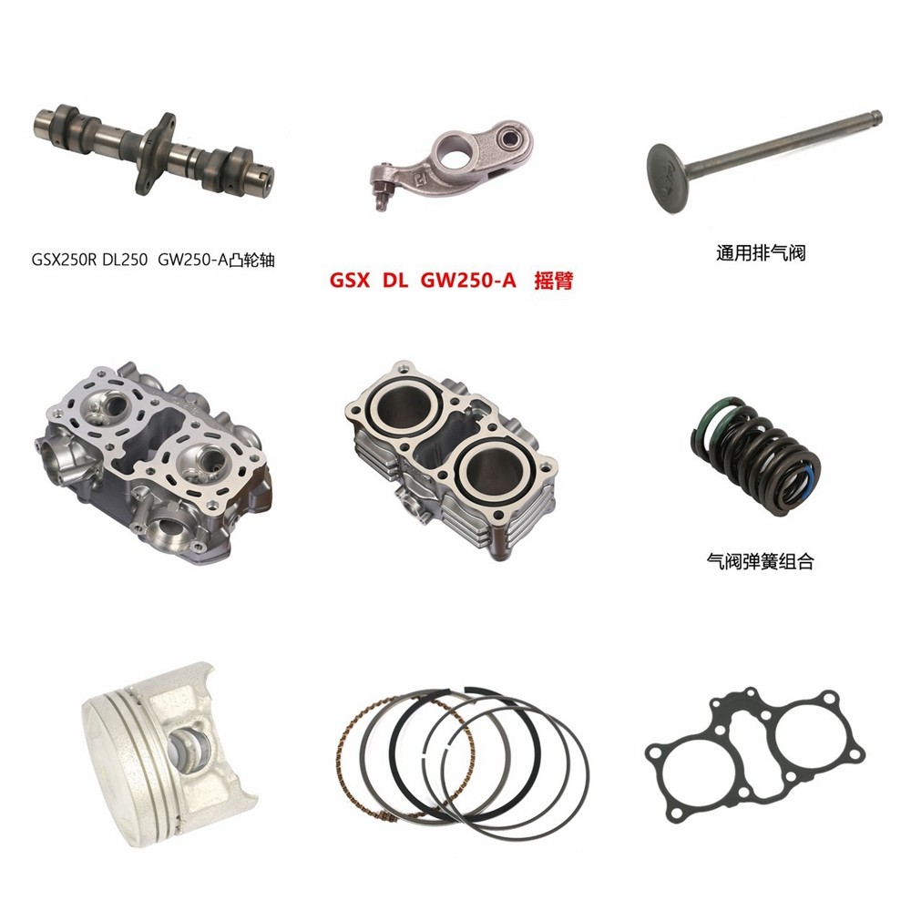GW250 GSX250R-A DL250 cylinder sleeve, piston, ring cylinder gasket, cylinder block, valve, oil seal, camshaft valve