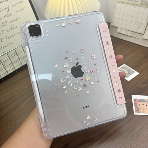 韩系ins少女天使高级感气质女适用2025ipad12.9平板保护壳带笔槽支架苹果pro11寸air6/mini7亚克力保护套防摔