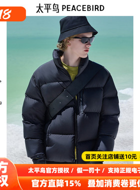 【商场同款】太平鸟男装 2026年冬季黑色鹅绒羽绒服B1ACE4447