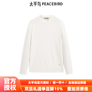商场同款 休闲毛衣 太平鸟男装 纯色圆领修身 B1EBE4B11 羊绒衫