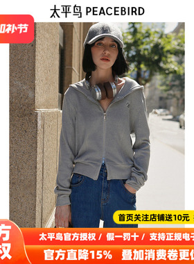 太平鸟女装春季新款软糯针织连帽卫衣A1CRE4293