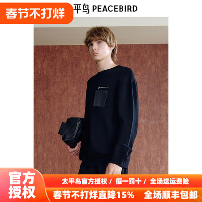 【商场同款】太平鸟男装 黑色毛衣2025年冬季新款针织衫B1EBE4241