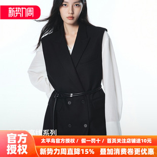 西装 商场同款 太平鸟无袖 马夹女A1BGF3420 马甲25正肩气质短款