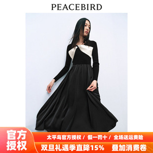 25年秋新款 太平鸟女装 氛围感蝴蝶结连衣裙A1FAE1248 商场同款