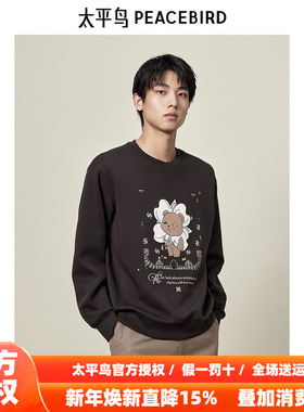 【商场同款】太平鸟男装 2025年秋季新款圆领套头卫衣男B1CRE3306