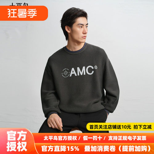 【商场同款】太平鸟男装OAMC联名25冬季新款字母毛衫B2EBF4513