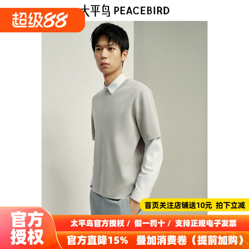 【商场同款】太平鸟男装T恤26秋季新款重磅短袖上衣潮 B1EEF1410