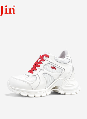 iiJin艾今26春新10cm厚底内增高新年网面拼接时髦老爹鞋女991ITM