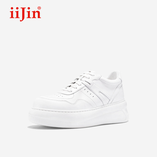 休闲小白鞋 iiJin艾今8cm厚底内增高超轻时尚 男244GNF 明星同款