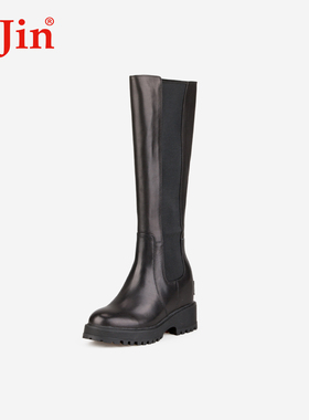 【明星同款】iiJin艾今经典10cm厚底内增高切尔西长筒靴女566ZQE