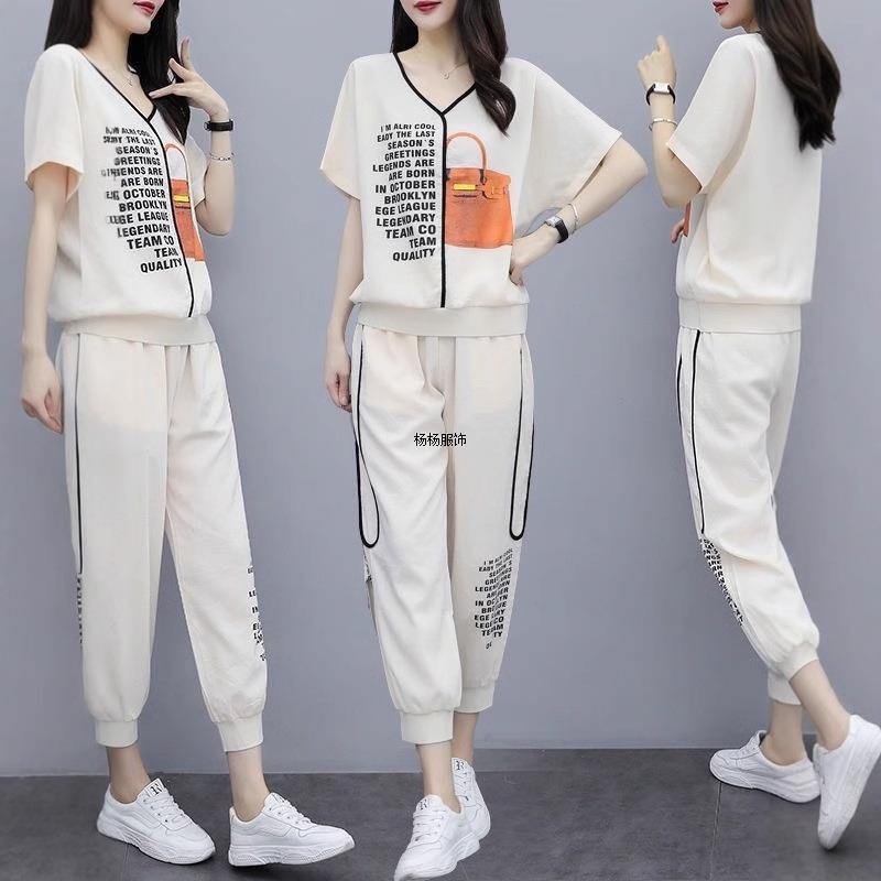 运动休闲套装女夏季2025年新款气质小个子显高减龄洋气时尚两件套
