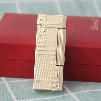 得瑞DR3011字母窄版充气气体打火机高档侧滑金属砂轮明火打火机