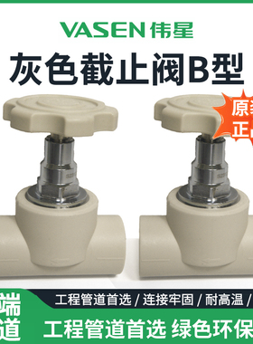 伟星灰色PPR20/25/32/40/50//63mm4分6分截止阀总阀升降阀