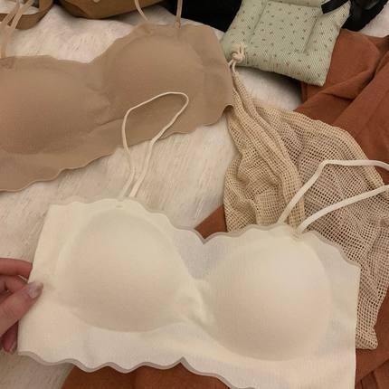 粉底液内衣女夏薄款无钢圈小胸聚拢收副乳防下垂细肩带无痕文胸罩