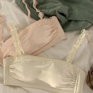 纯欲蕾丝无肩带内衣女小胸聚拢显大防滑两穿抹胸防走光美背文胸罩