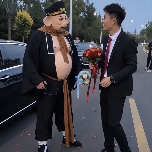 西游记师徒四人全套演出服猪八戒背媳妇求婚拍视频脚色扮演衣服