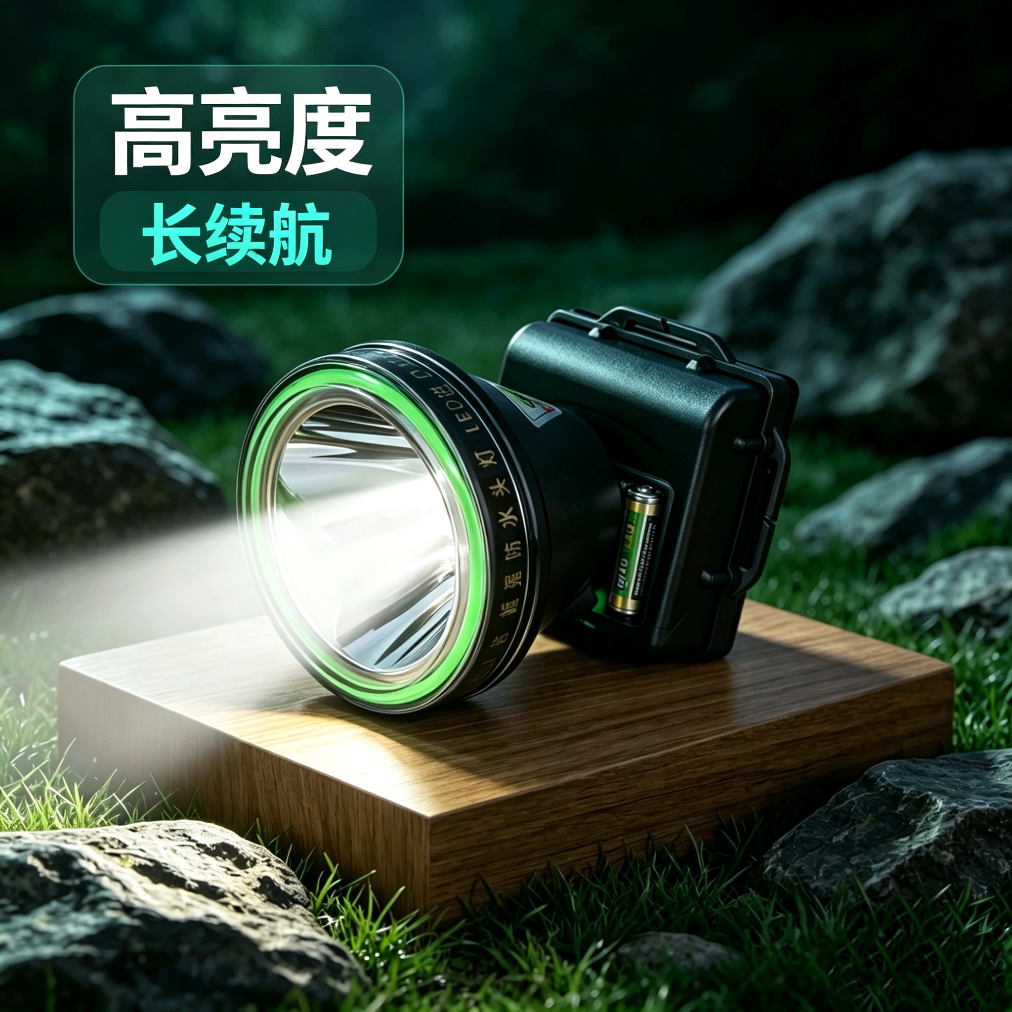 充电式远射防水聚能LED头灯