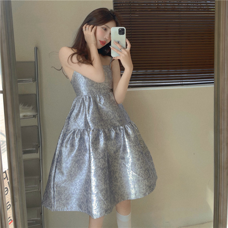 Real shot craft embossed jacquard baby dress princess skirt lady Xia