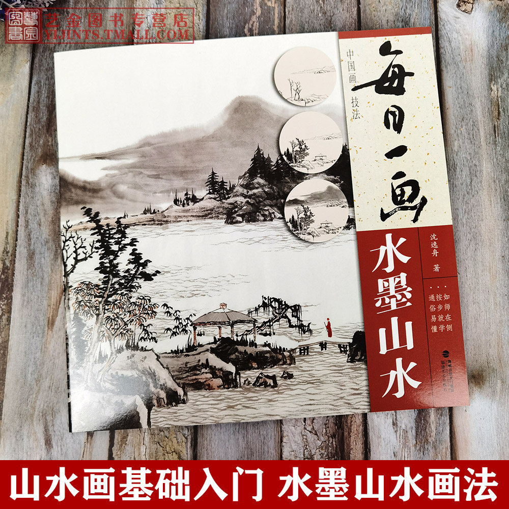 每日一画水墨山水 中国画技法 沈逸舟著 写意水墨山水画技法 水墨画零