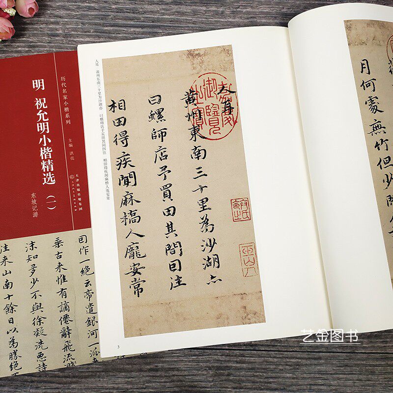 明祝允明小楷精选(一)历代名家小楷系列 东坡记游 简体旁注毛笔小楷