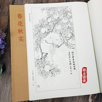 正版 春花秋实 唯美线描 郝良彬 白描线描花卉画法工笔画初学勾线练习 天津杨柳青画社