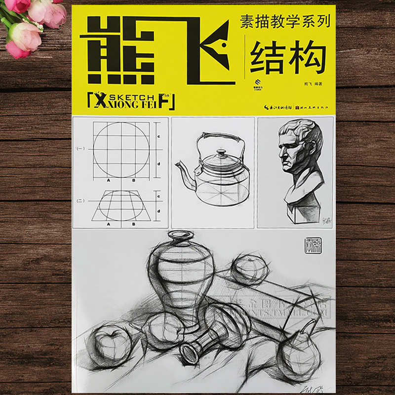 熊飞素描教学系列 结构 熊飞编著 结构静物单个组合结构石膏五官像结构几何体 素描绘画基础教学透视方法 湖北美术