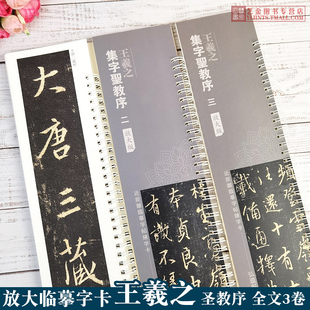 碑帖近距离临摹字帖临练习卡8 经典 32.5cm简体释文王羲之行书圣教序临摹字卡弘蕴轩编 全文放大版 王羲之集字圣教序全三卷