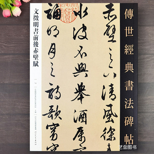 文征明前后赤壁赋 书法碑帖14行草书法毛笔书法练习成人临摹字帖繁体释文可撕单页字卡文徵明赤壁赋字帖 文征明行书字帖传世经典