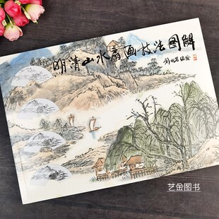 明清山水扇面技法图解 刘松岩编绘水墨山水画扇面绘画技法解析仿名家山水扇面彩图勾染皴法擦法设色技法扇面山水创作教材人民美术