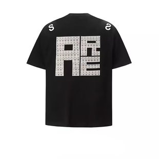 男女情侣T恤半袖 刺绣宽松棉质短袖 上衣 街头原创复古个性 重磅美式