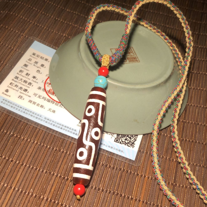 玛瑙男女九眼天珠项链