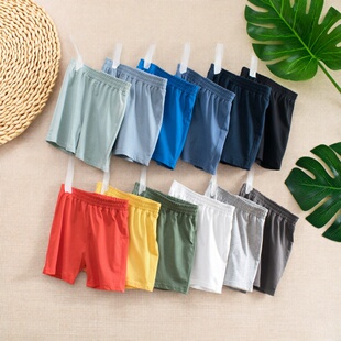 27kids童装2025夏季新款中小男宝宝儿童纯棉薄款纯色运动五分短裤